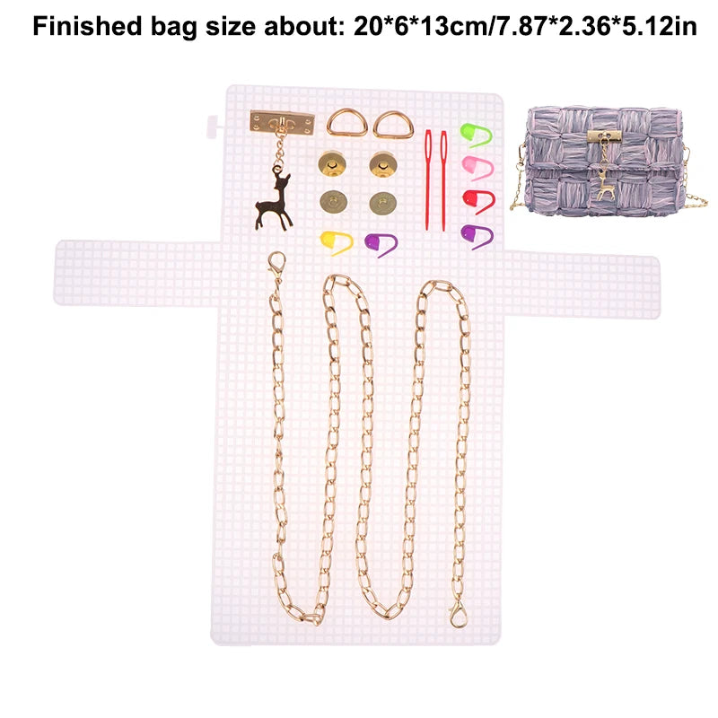 1 Set Auxiliary Knitting Plastic Mesh Kit DIY Craft Bag Knitting Materials Handbag Shoulder Bag Mesh Cover Bag Bag Accessories Oasis Select