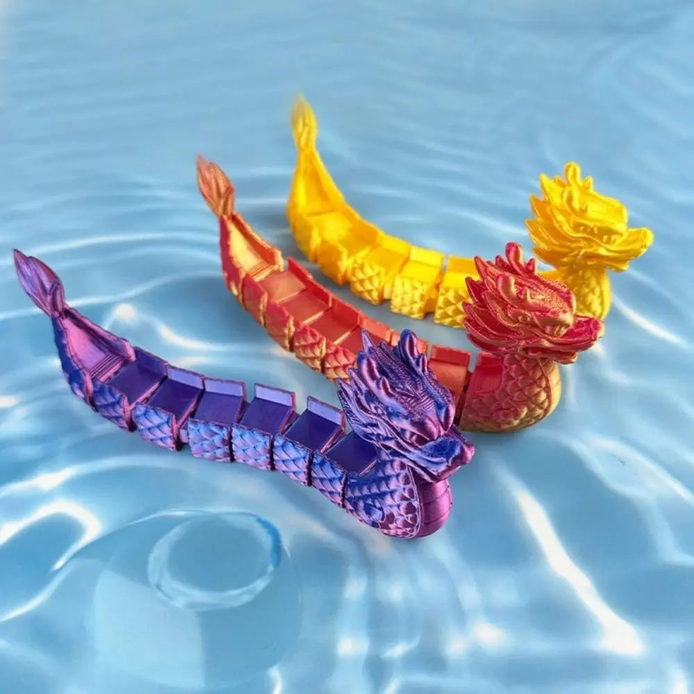 3D Printed Articulated Chinese Dragon Figurine & Key Holder