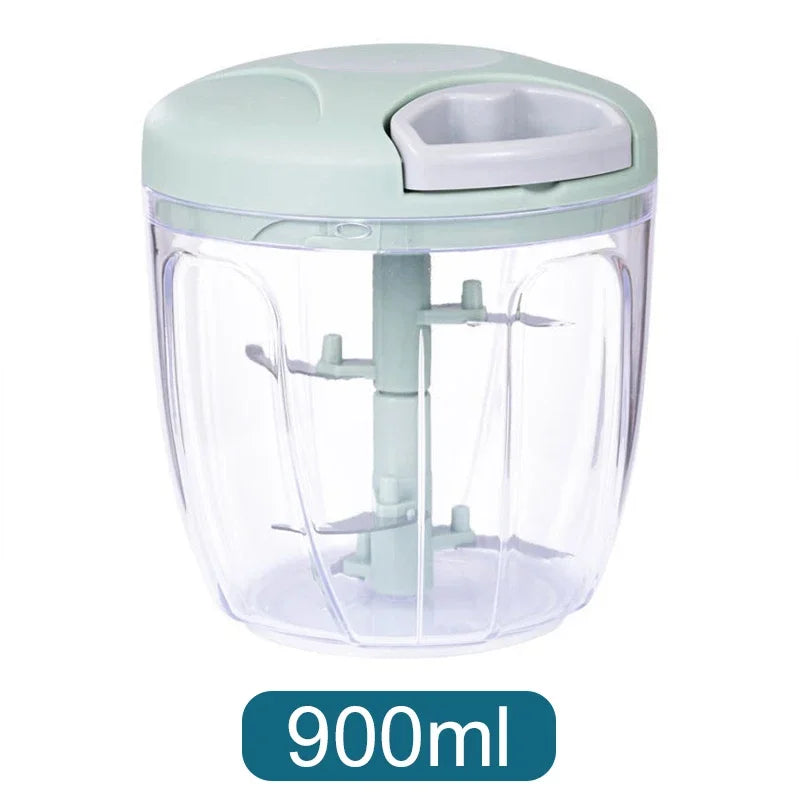 Manual Garlic Chopper 500/900ML Garlic Press Food Vegetables Cutter Meat Grinders Kitchen Gadgets Hand Mincer Garlic Masher Oasis Select Green 900ml