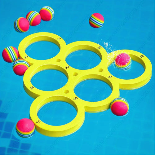 1+10pcs Swimming Pool Toss Game Set, Family Water Sports Floating Pool Toys, Throwing Game ，Suitable for Family Friends Oasis Select
