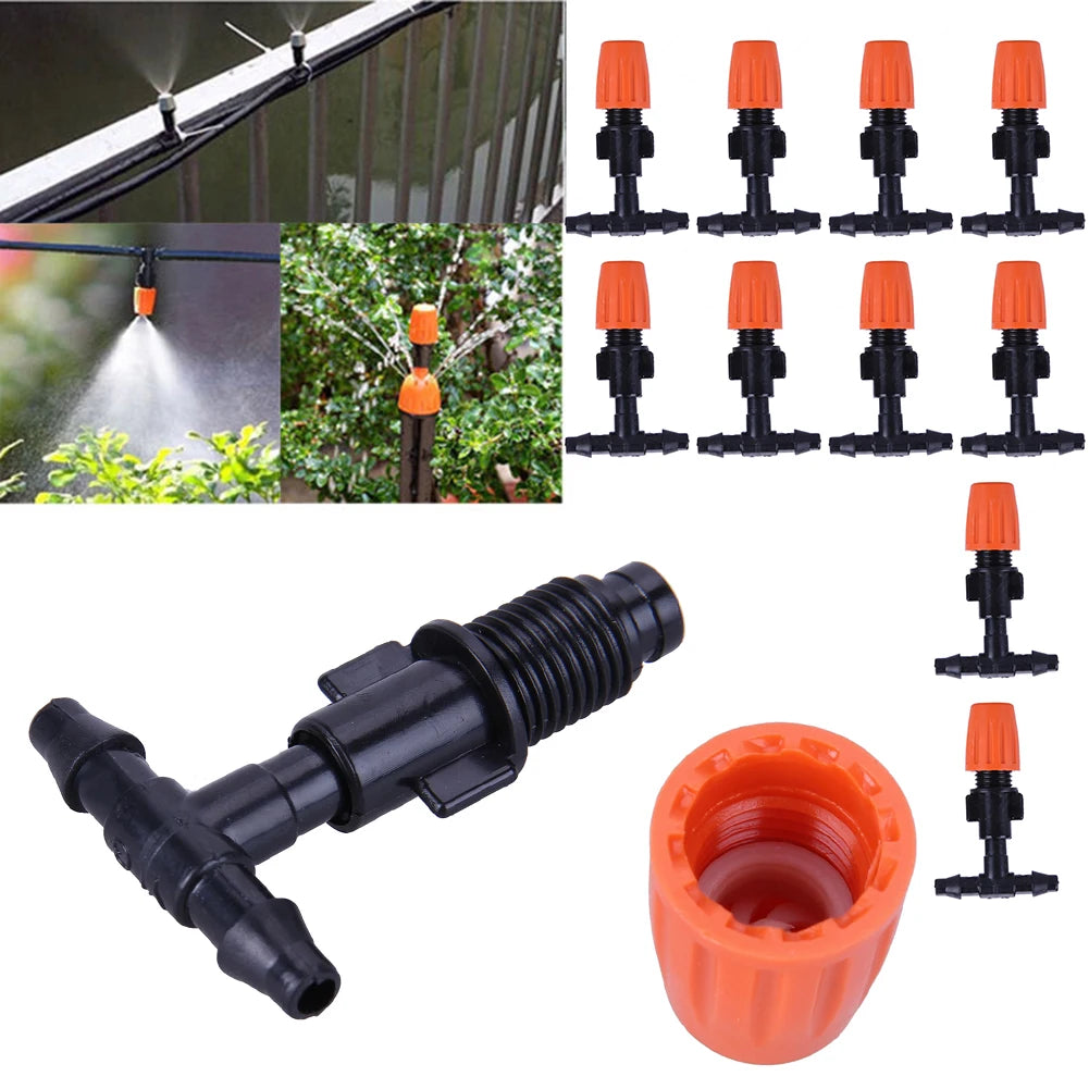 10Pcs Atomization Nozzles Drip Irrigation Spray Emitters Drip Irrigation Misting Nozzles for Garden Greenhouse Oasis Select
