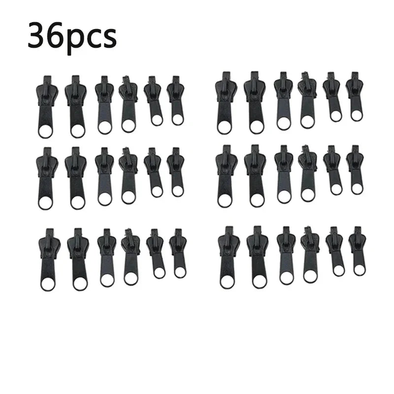 6pcs Instant Zipper Universal Instant Fix Repair Kit Replacement Zip Slider Teeth Multifunctional Clothing Replacement Zipper Oasis Select 36pcs Option1