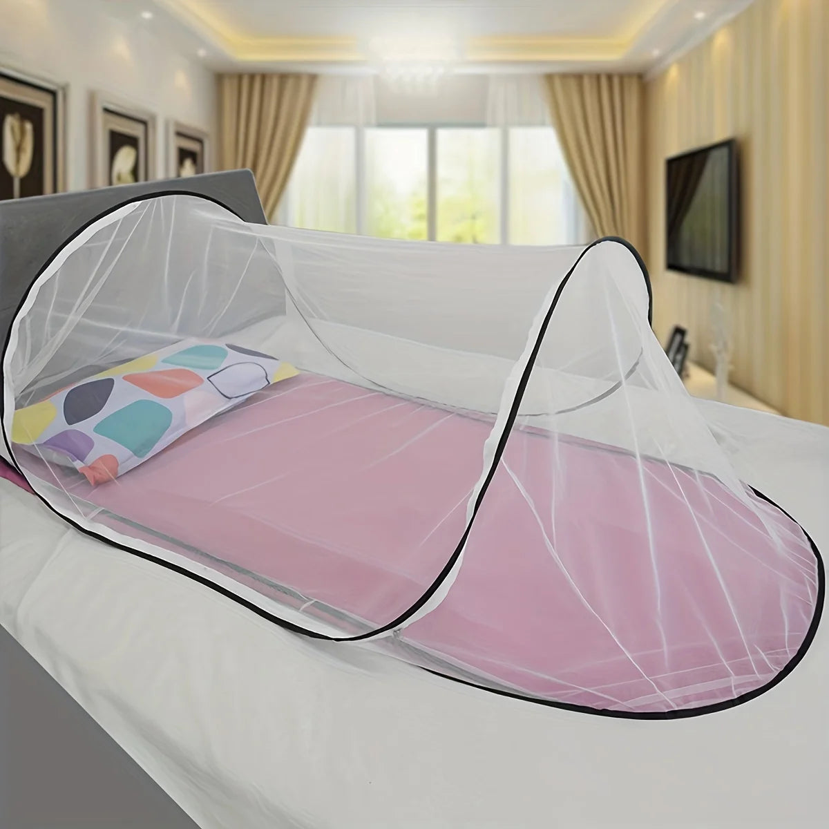 1pc Portable Foldable Outdoor Camping Mesh Mosquito Net - Ultra-Lightweight, Compact, Easy Setup, Breathable, Anti-Mosquito Oasis Select
