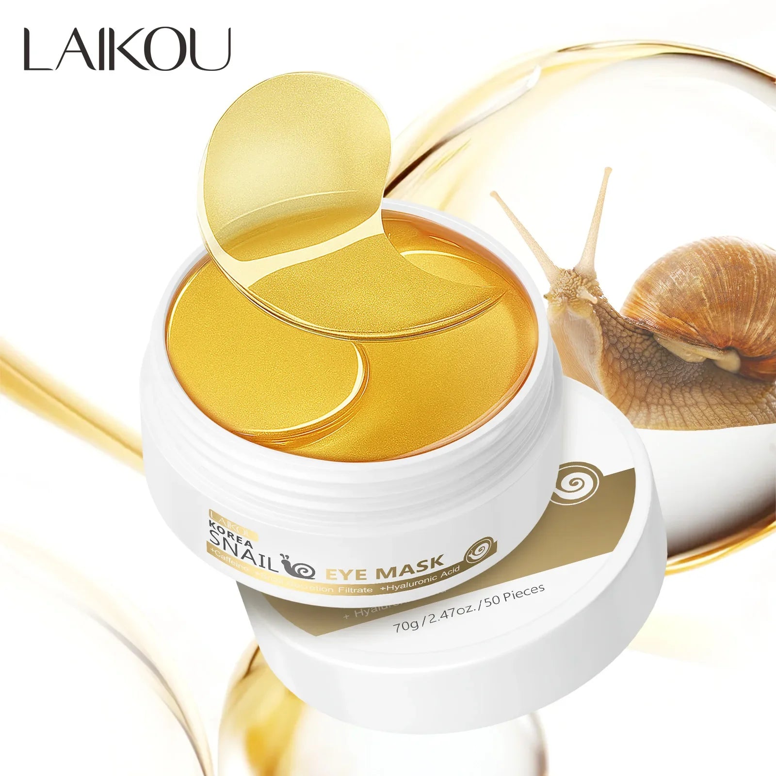 LAIKOU Japan Sakura Snail Eye Mask Fade Dark Circles Hydrating Moisturizing Eye Care Patch Oasis Select