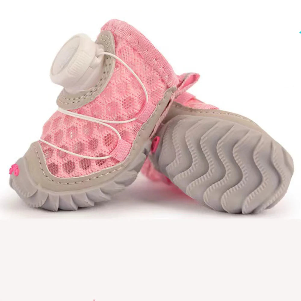 4-Pack Breathable Mesh Dog Shoes | Reflective Adjustable Boots Dog Shoes & Boots Oasis Select Pink size 3