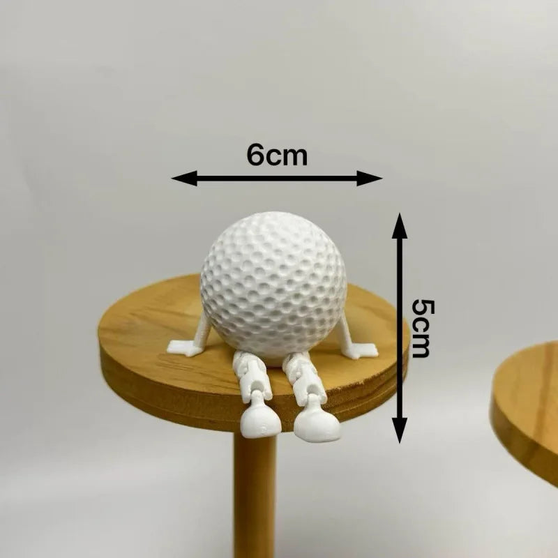 Articulated Sports Ball Figurines Creative Golf Soccer Basketball Decor Home Office Movable Joint Desktop Ornaments Idear Gift Oasis Select Golf