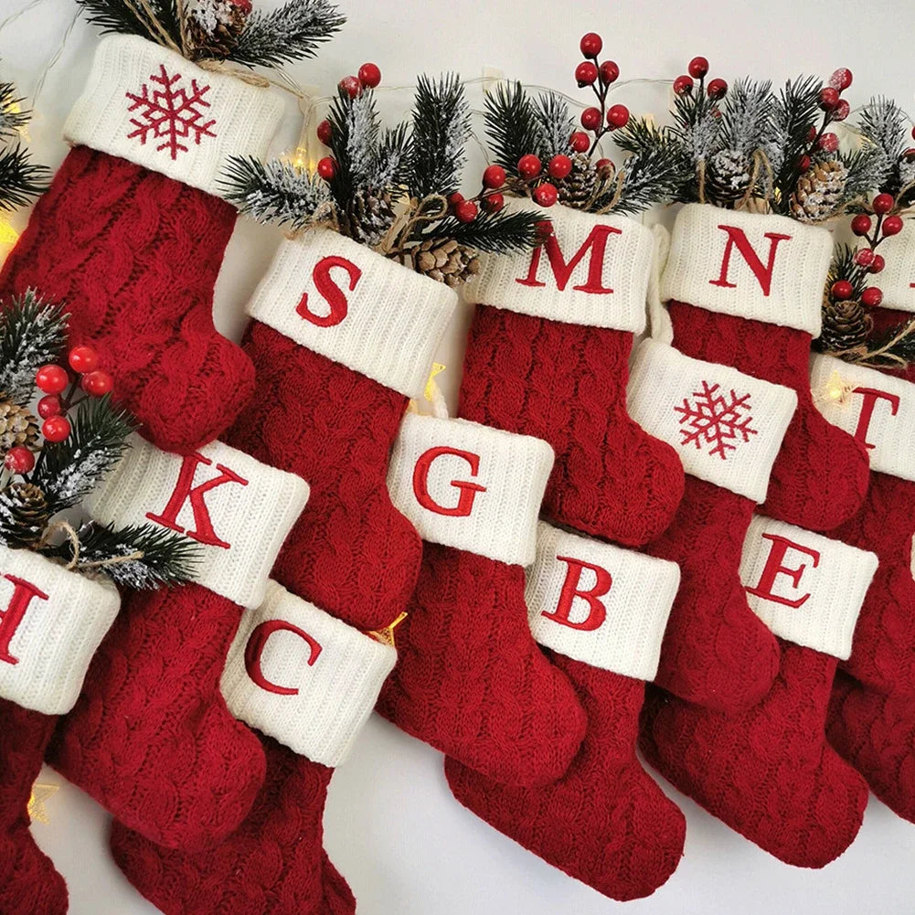 Xmas Socks Christmas Stocking High Capacity Decorations Red White 2022 Christmas Decorations Socks Merry Christmas Oasis Select