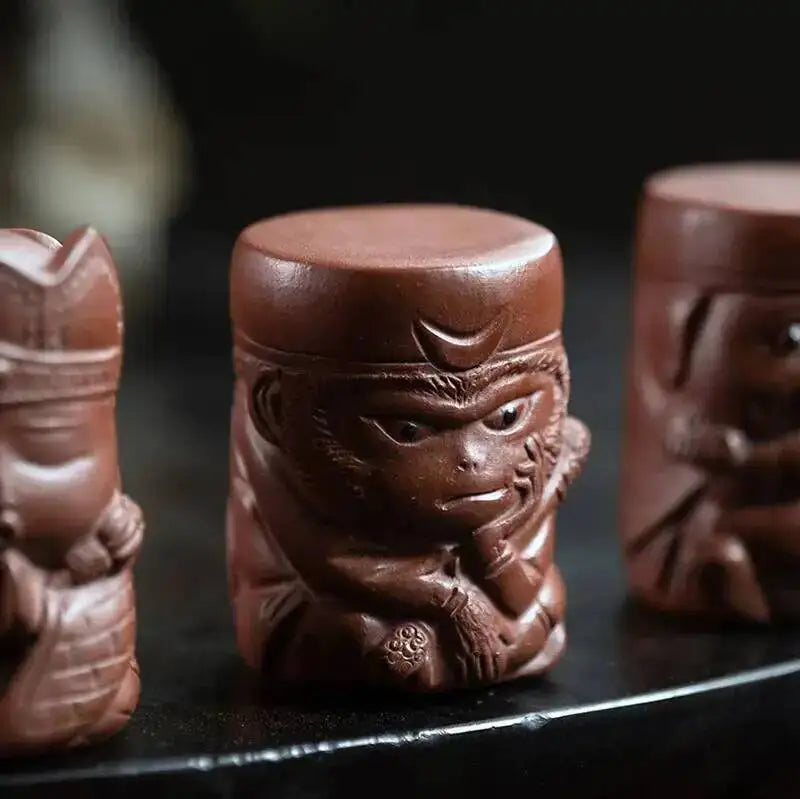 Tea Pet Monkey Figurine Tang Monk Pig Sculpture Teapot Lid Drag Raise Master Tea Play Чайные Украшения Oasis Select Sun Wukong