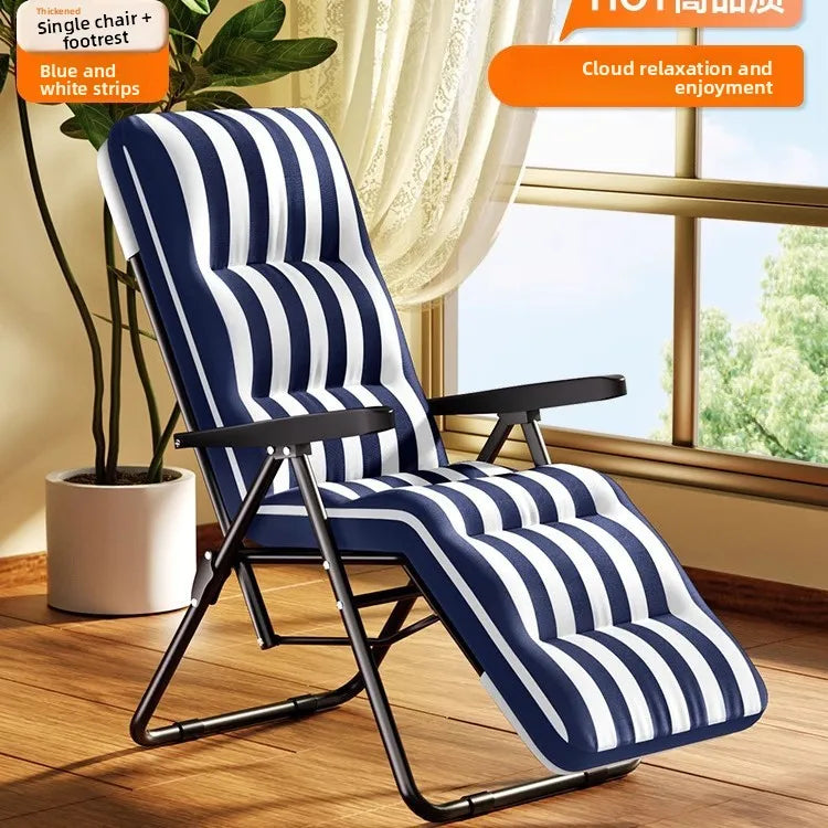 Folding recliner home leisure elderly balcony back chair office lunch break sit and sleep dual-purpose chair Oasis Select PURPLE