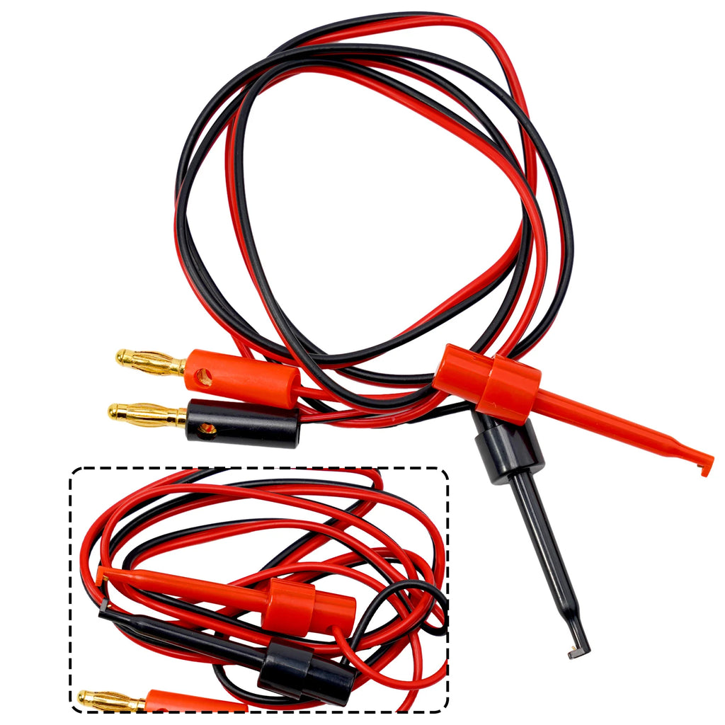 2PCS 4mm Banana Plug To Test Hook Clips 4mm Banana Plug Connector To Hook Clamp Adapter For Multimeter Test Leads Oasis Select