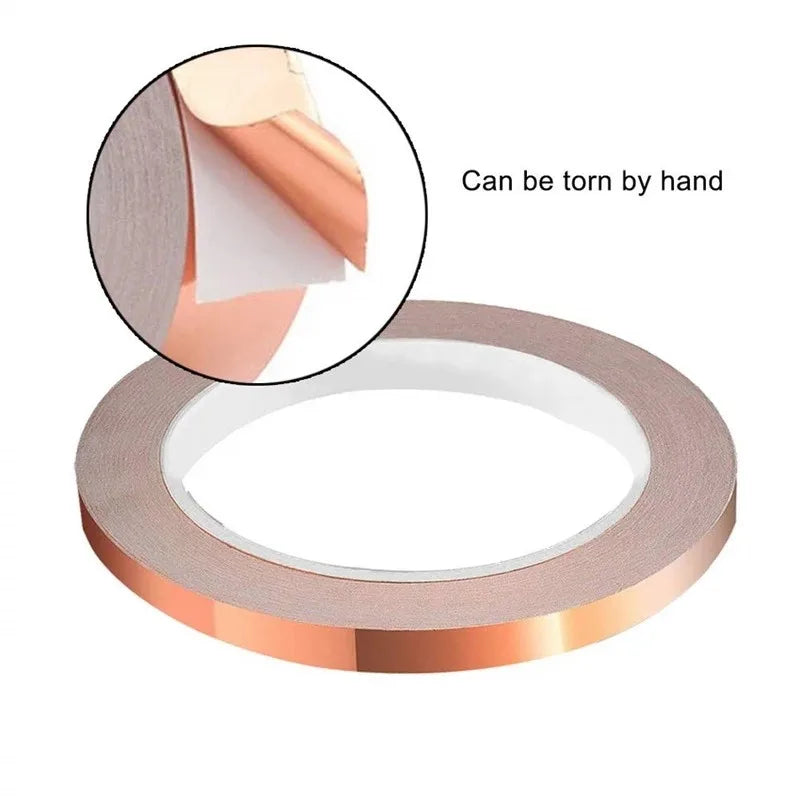 65FT Double Conductive Copper Foil Tape For EMI Shielding Conductive Tape Multipurpose Welding Electrical Repair Oasis Select