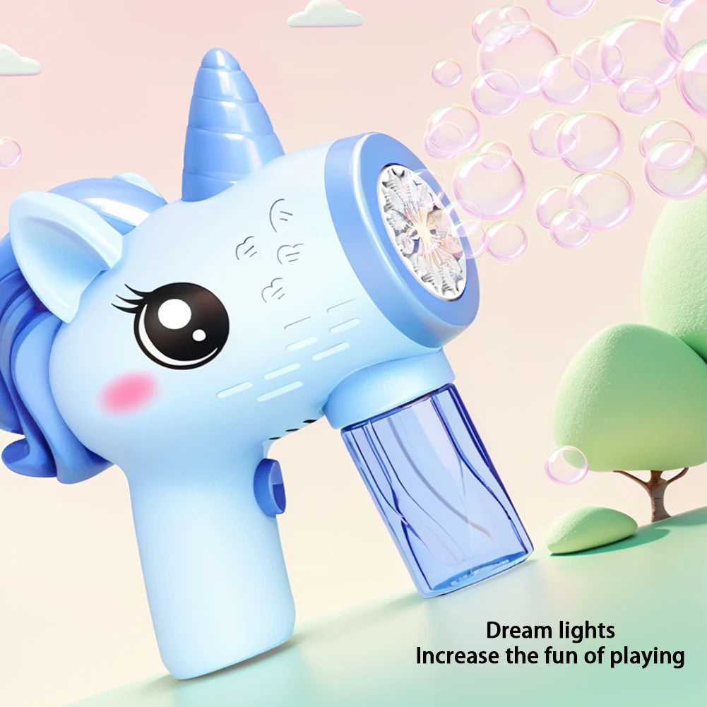 Unicorn Electric Bubble Gun Toy with LED Lights for Kids 3–6 Electric Bubble Gun Oasis Select