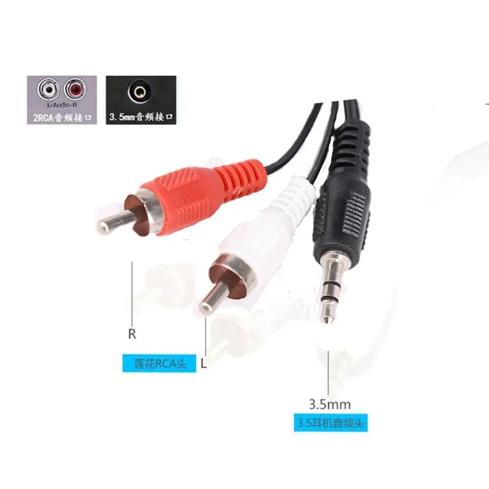 Mp3 7AIY Mp4 Player Speaker Mobile 3.5mm jack TO Stereo 3.5mm to 2 RCA Audio Line Cable Oasis Select