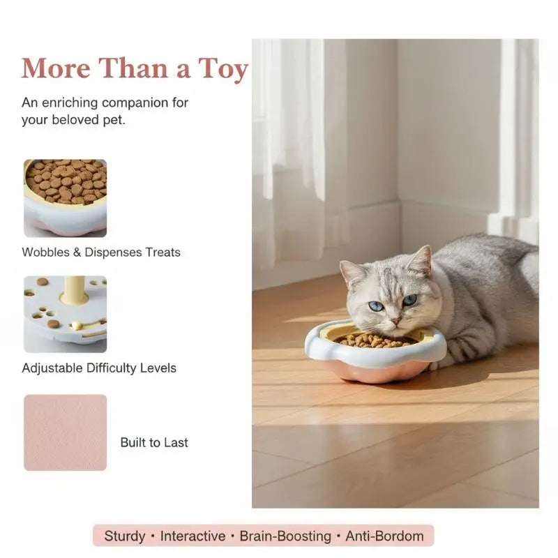 Playful Pet Cat Interactive Leakage Feeding Device Interactive Cat Puzzle Treat Toy Interactive Dog Cat Feeding Device Oasis Select