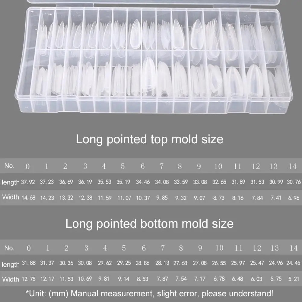 240Pcs Dual Nail Forms,Almond Extension Poly nail gel Nail Forms Full Cover Reusable Nail Molds for Solid Nail Gel Glue Nail Art Oasis Select Ivory