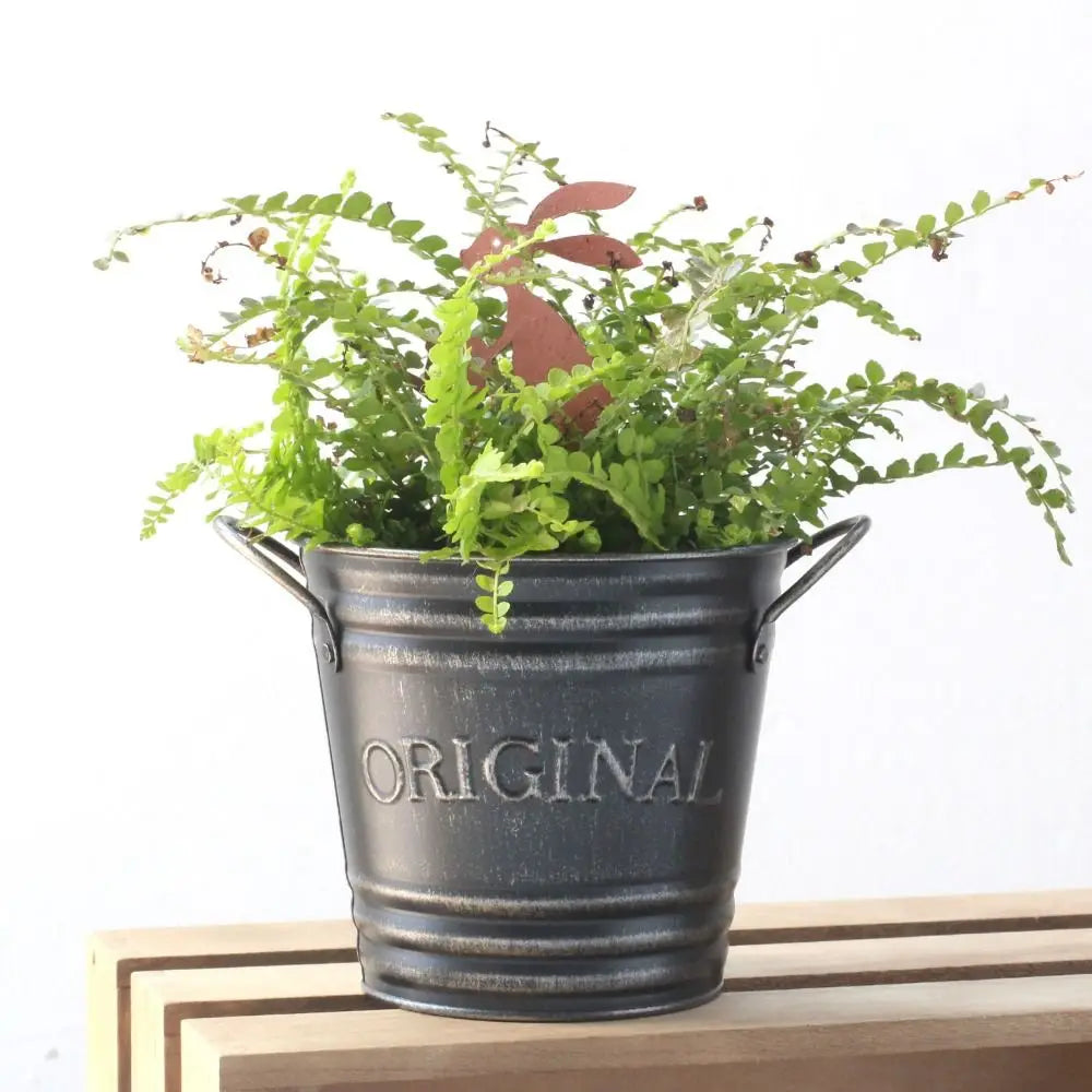 Metal Flowerpots Plants Planter Gardening Supplies Iron Flower Pot Binaural Wrought Home Garden Decoration Garden Flower Stand Oasis Select