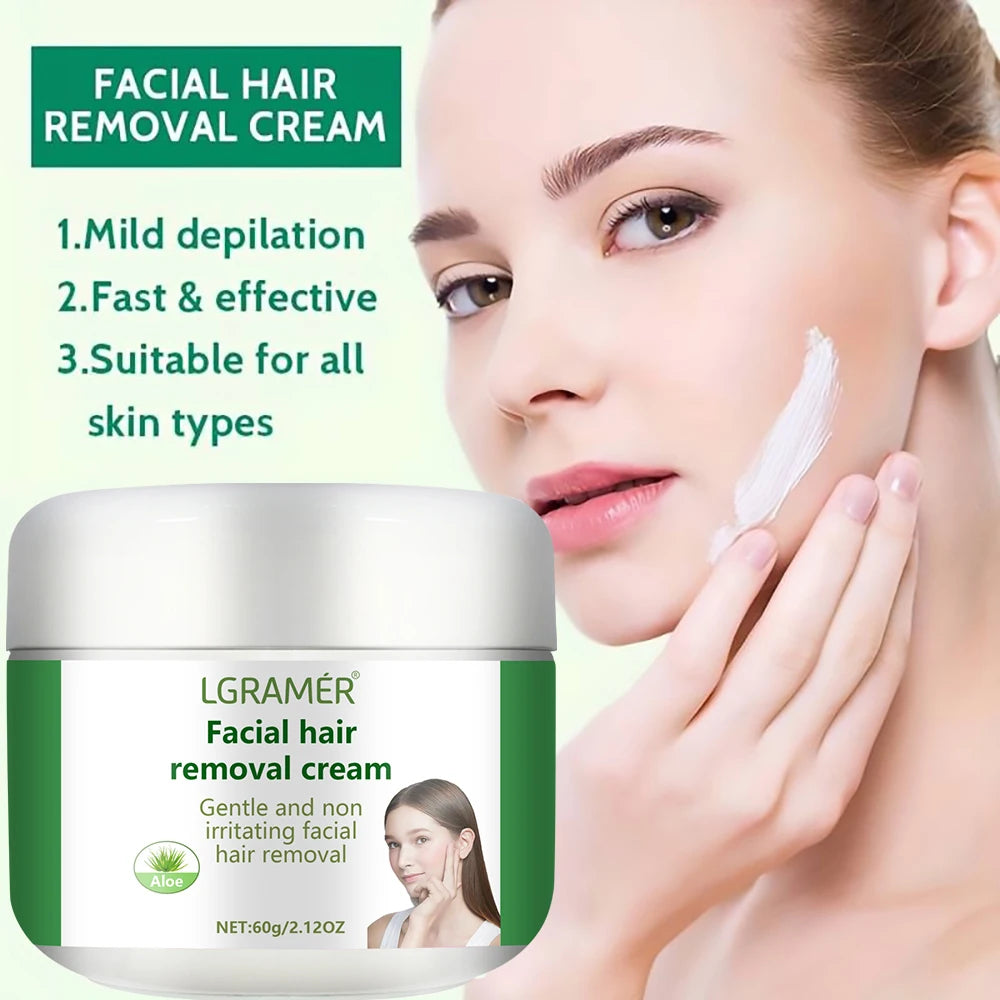 Aloe Vera Fast Hair Removal Cream 60g Painless Underarm Body Face Private Areas Hairs Remove Depilatory Wax Women Men Skin Care Oasis Select