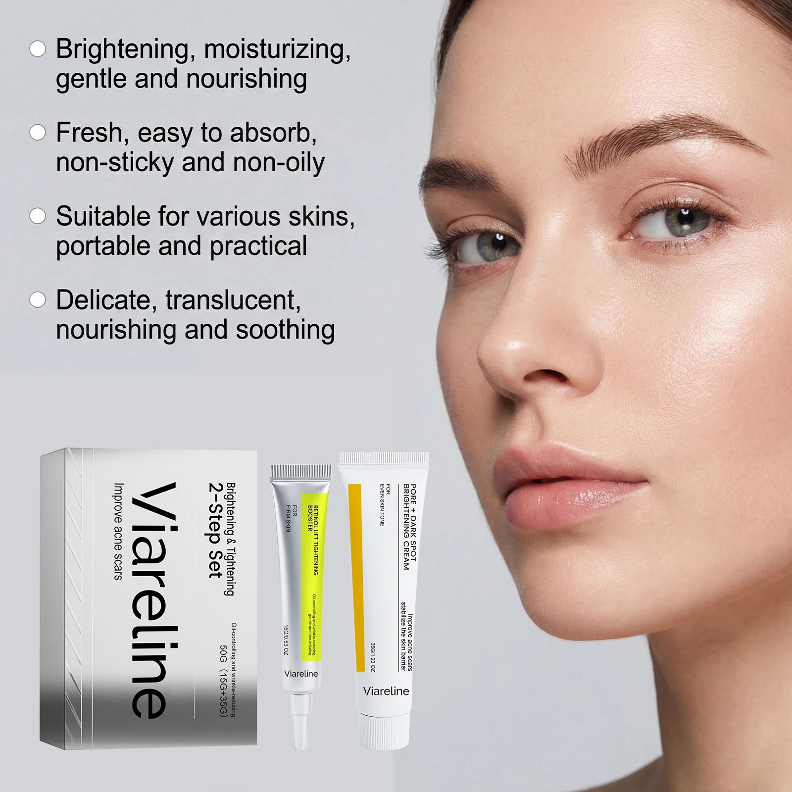 Viareline Retinol Firming & Brightening Cream – Dark Spot & Anti-Acne Retinol Face Cream Oasis Select