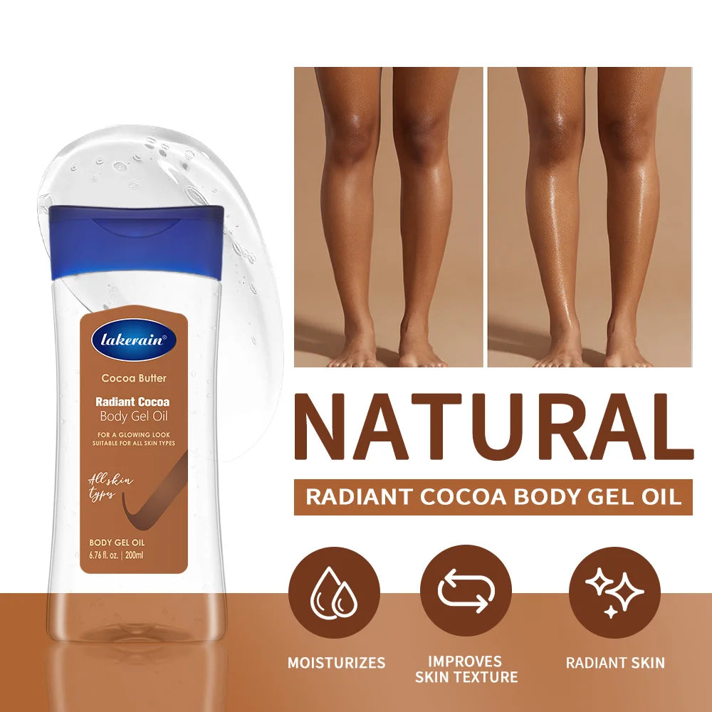 Radiant Cocoa Body Gel Oil Moisturizing Radiant for Glowing Skin Body Gel Oil Cocoa Butter Hydration For Dry Skin Care Oasis Select