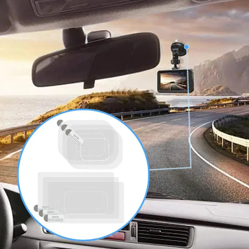 Dashcam Windshield Sticker 6pcs Dash Cam Adhesive Electrostatic Stickers For Dash Cam Transparent Windshield Film Screen Sticker Oasis Select