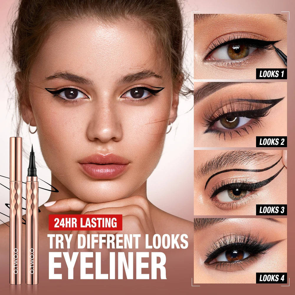 O.TWO.O Waterproof Liquid Eyeliner – Ultra Fine 12-Hour Black