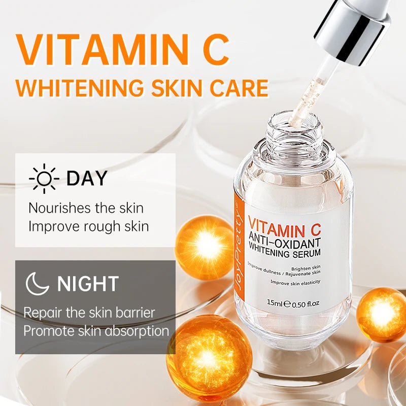 Vitamin C Face Whitening Serum Deep Moisturizing Removal Dark Spots Hyaluronic Acid Essence Anti Aging Facial Serum Skin Care Oasis Select
