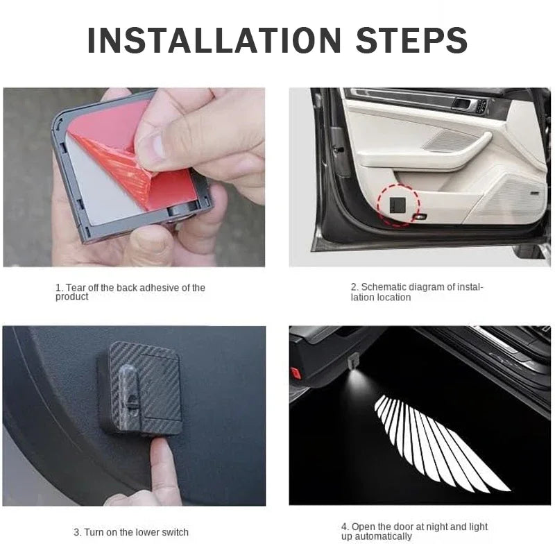 Angel Wings LED Car Door Welcome Light | Wireless Shadow Projector