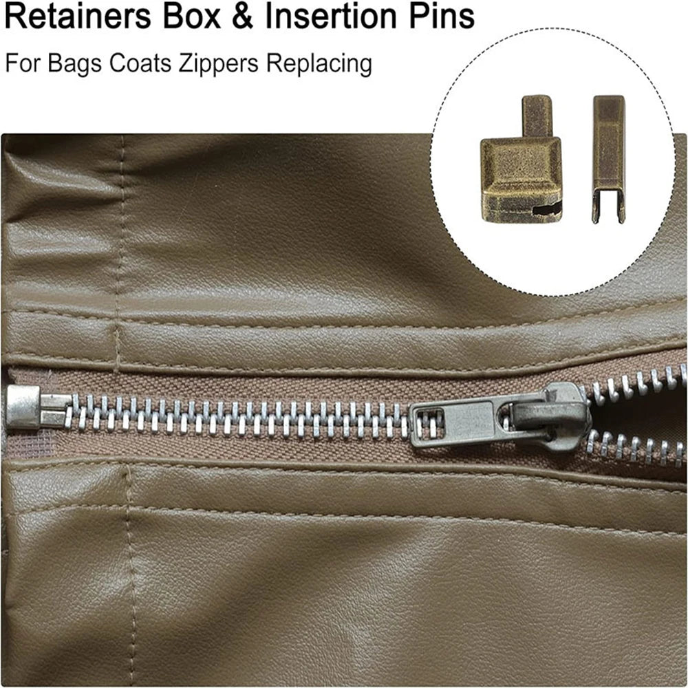 Zipper repair kit fixing box and insertion pin 3#5#8#10 for bag coat clothing opening zipper replacement Oasis Select