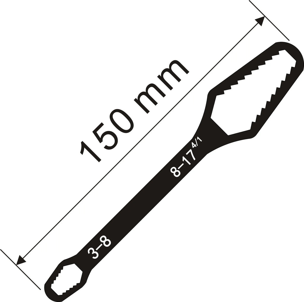 3-17mm8-22mm Universal Torx Wrench Adjustable Multifunction Wrench Board Double-head Multipurpose Torx Spanner Repair Hand Tools Oasis Select Black-150mm
