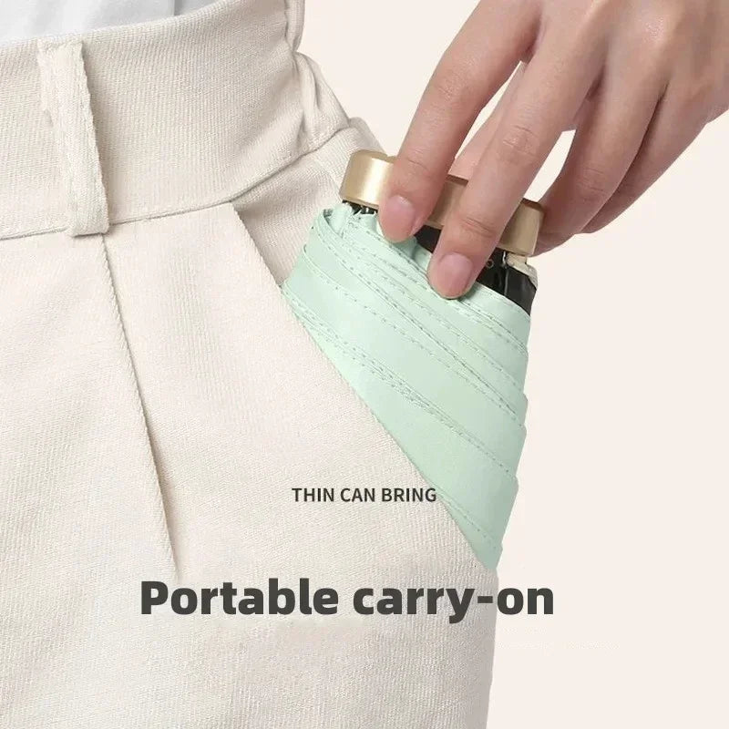 55% Off Mini Sun Umbrella Small Pocket Rain Umbrella Vinyl Folding UV Ultraviolet Protection Sun Shade Pocket Parasol Capsule Oasis Select