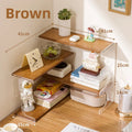 Solid wood bookshelf Corner shelf Student desk storage rack Simple desk storage rack Household desk bookcase Oasis Select Brown 41cm
