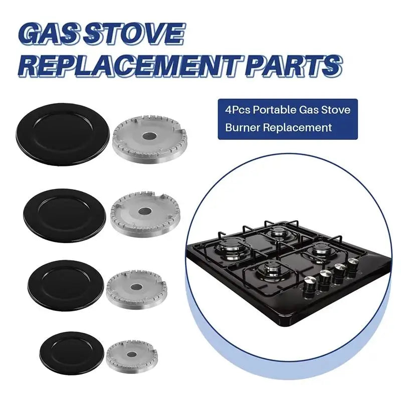 Durable 4 Or 8 Pcs Gas Stove Burner Caps Upgraded Oven Gas Hob Burner Crown Oasis Select