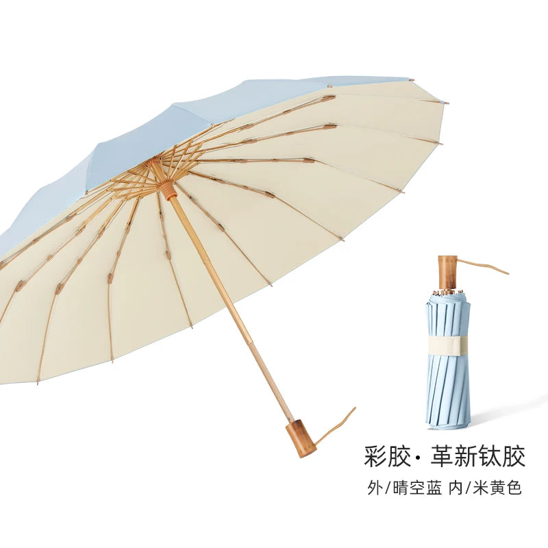 16 Bone titanium silver sun umbrella super sun protection UV umbrella sunshine and rain umbrella Oasis Select 17