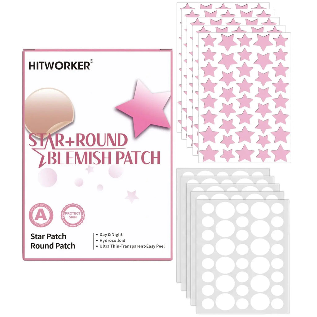380 pcs hydrogel patch covering defects, pink star and transparent round patch combination, can be used as facial decoration Oasis Select