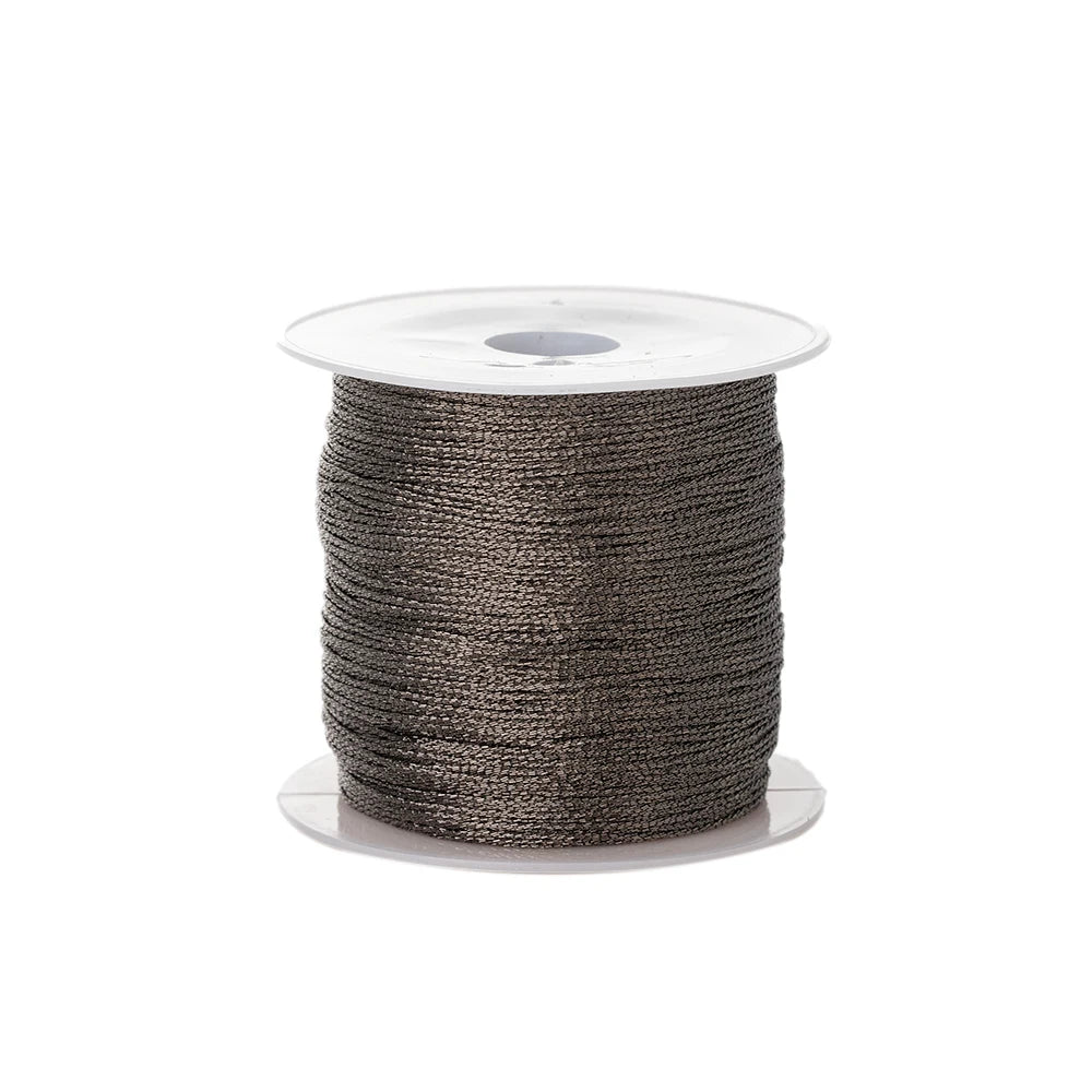0.4mm 50m Crafts Nylon Cord For Jewelry Making Beading Braided Nylon Satin String for Bracelets Rattail Trim Chinese Knot Oasis Select Dark Gray 0.4mmX50m