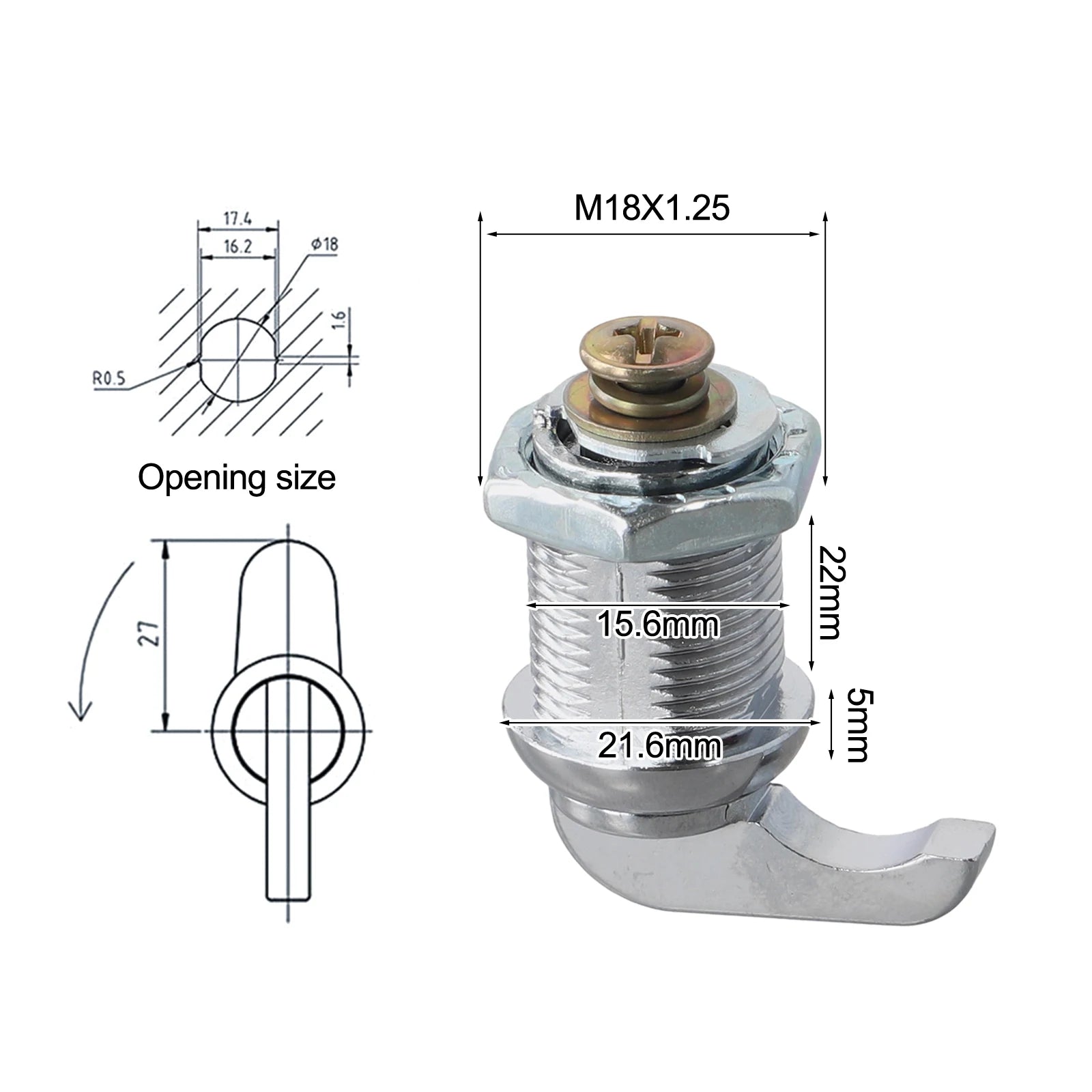 Keyless Cam Lock – Rotary Cylinder for Cabinets, Lockers & Yachts Cabinet Cam Lock Oasis Select