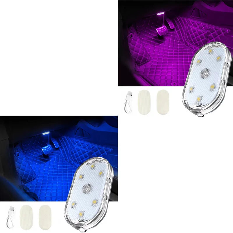 1/2pcs LED Touch Light Hand Car Roof Ceiling Lamp Indoor Car Lighting Night Reading Light Reading Lamp Car Interior Lights Oasis Select blue-purple