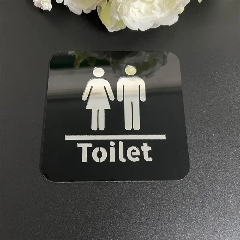 3.94-inch Acrylic Toilet Sign For Men And Women, Bathroom Identification, Round And Square Toilet Mirror Decals For Home Decor. Oasis Select A4