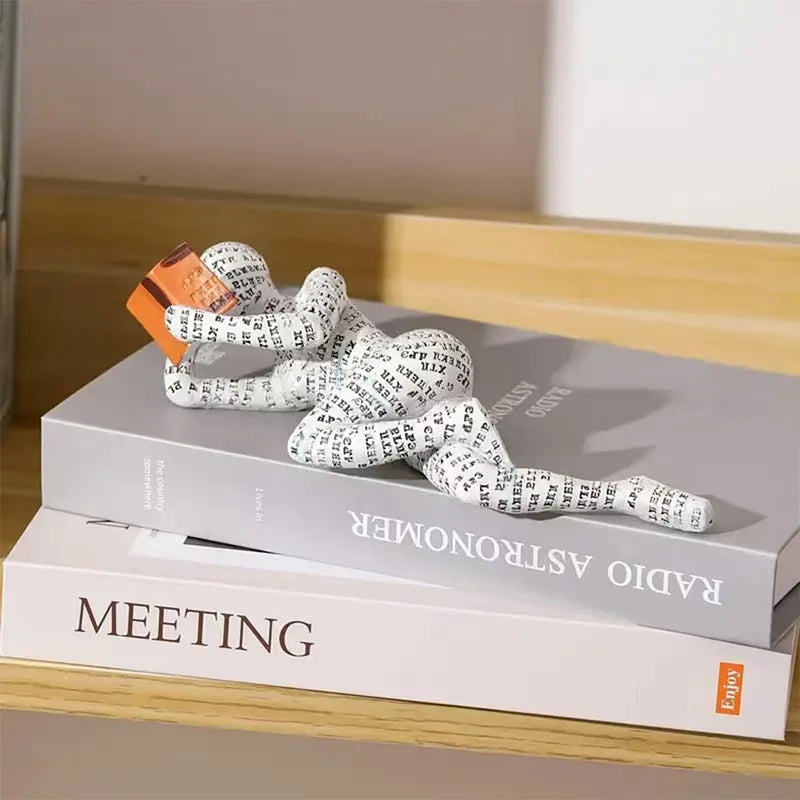 Creative Reading Book Pulp Woman Thinker Statue Decor Art Design Home Decor Accessories Modern Ornament Figurine Collectible Oasis Select