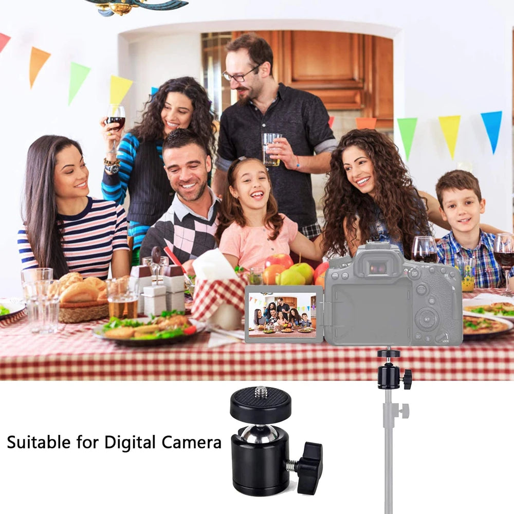 1/4" Hot Shoe Ball Head Adapter – DSLR, Action Cam & LED Mount