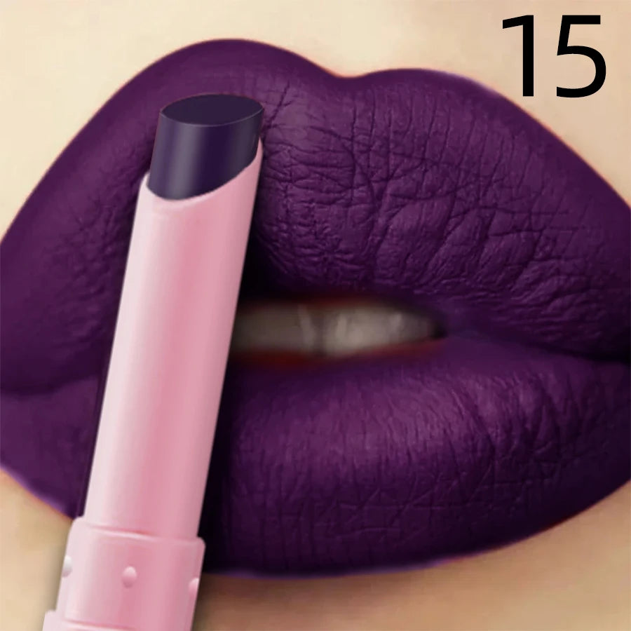 KAFURUX 15-Color Velvet Matte Lipstick – Long-Lasting Lip Tint