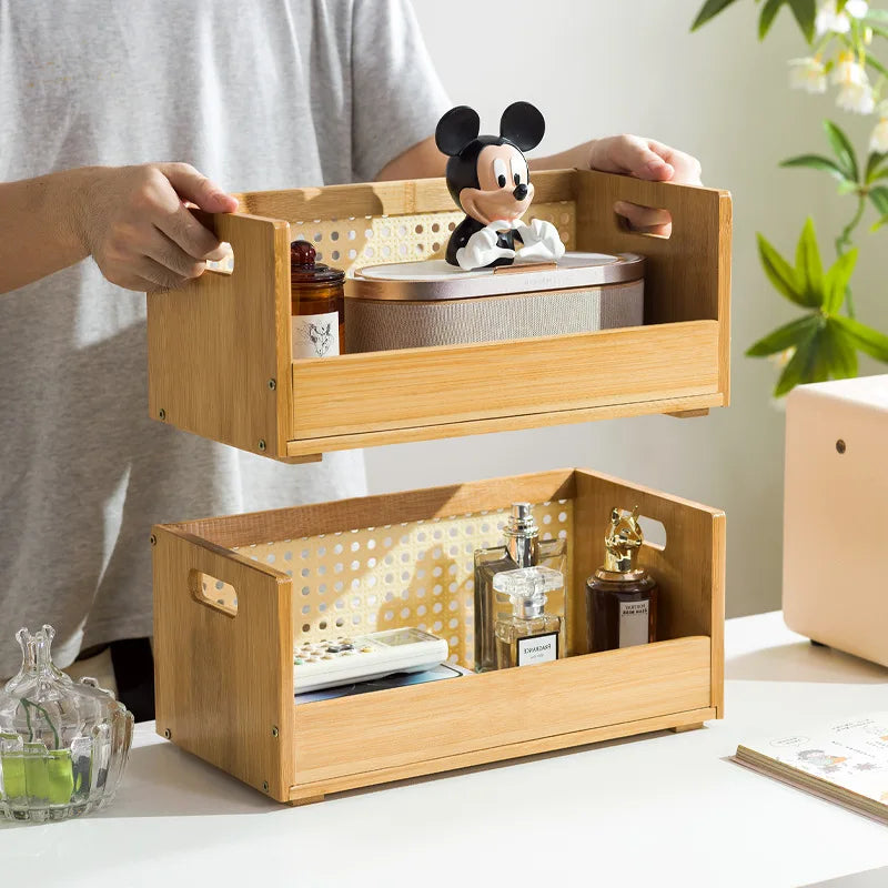 Storage basket Household imitation rattan woven storage box Grid cabinet Storage box Wardrobe Clothes sundries storage box Oasis Select