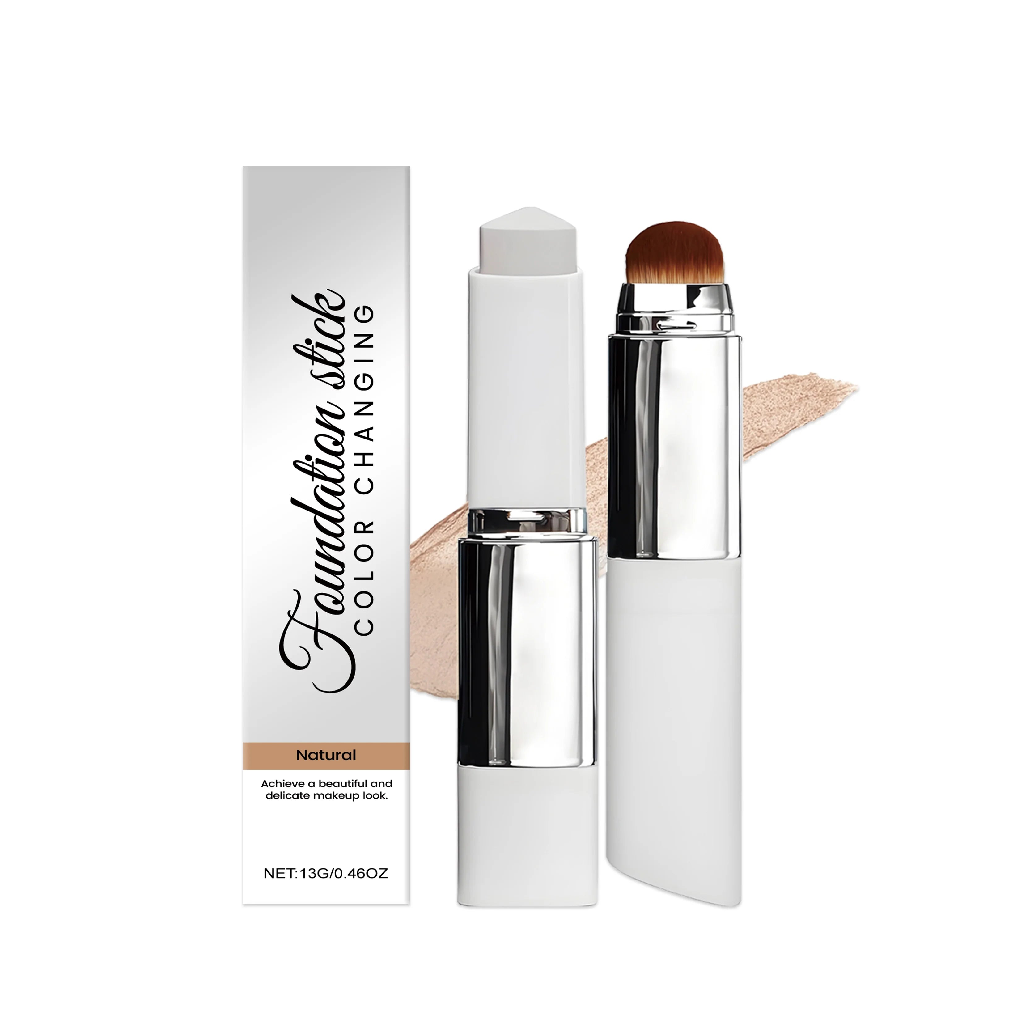 2-in-1 Color Changing Foundation Stick & Concealer | Matte Foundation Concealer Stick Oasis Select Natural