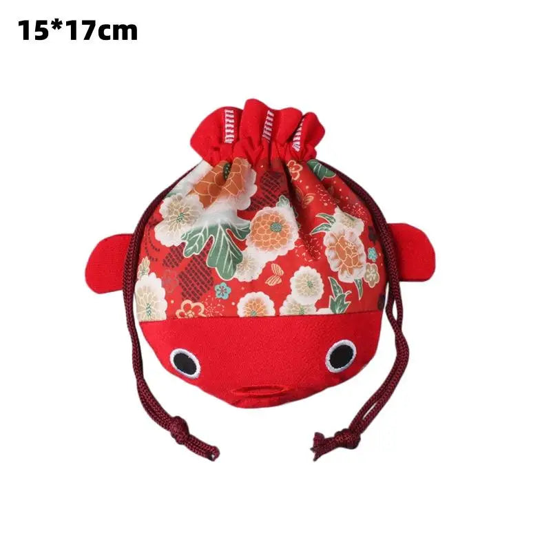 Goldfish Canvas Drawstring Bag – Lucky Tote for Women