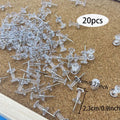 20/50/100pcs Push Pins Transparent Thumb Tacks With Plastic Box Home Office School Craft Projects Cork Board Photo Wall Bulleti Oasis Select 20pcs