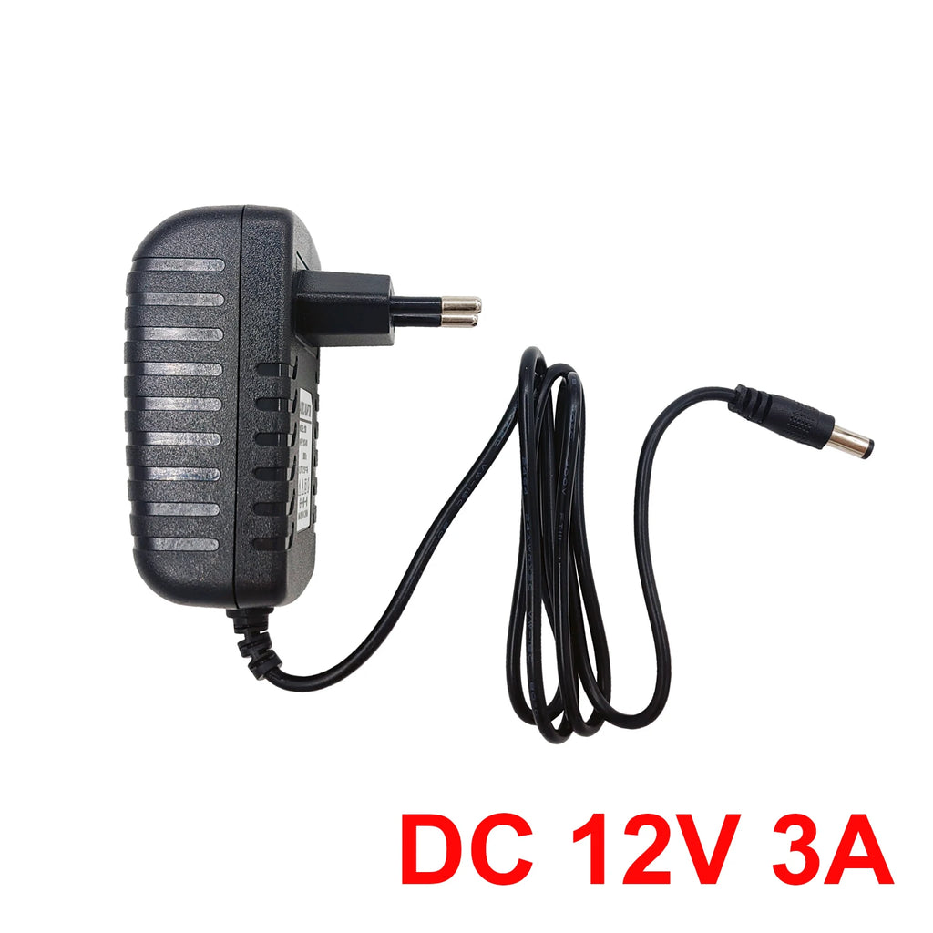DC 12V 3A Power Adapter AC 100-240V Input Supply Charger Universal Switching Adapter Converter Plug for CCTV Camera DVR NVR LED Oasis Select