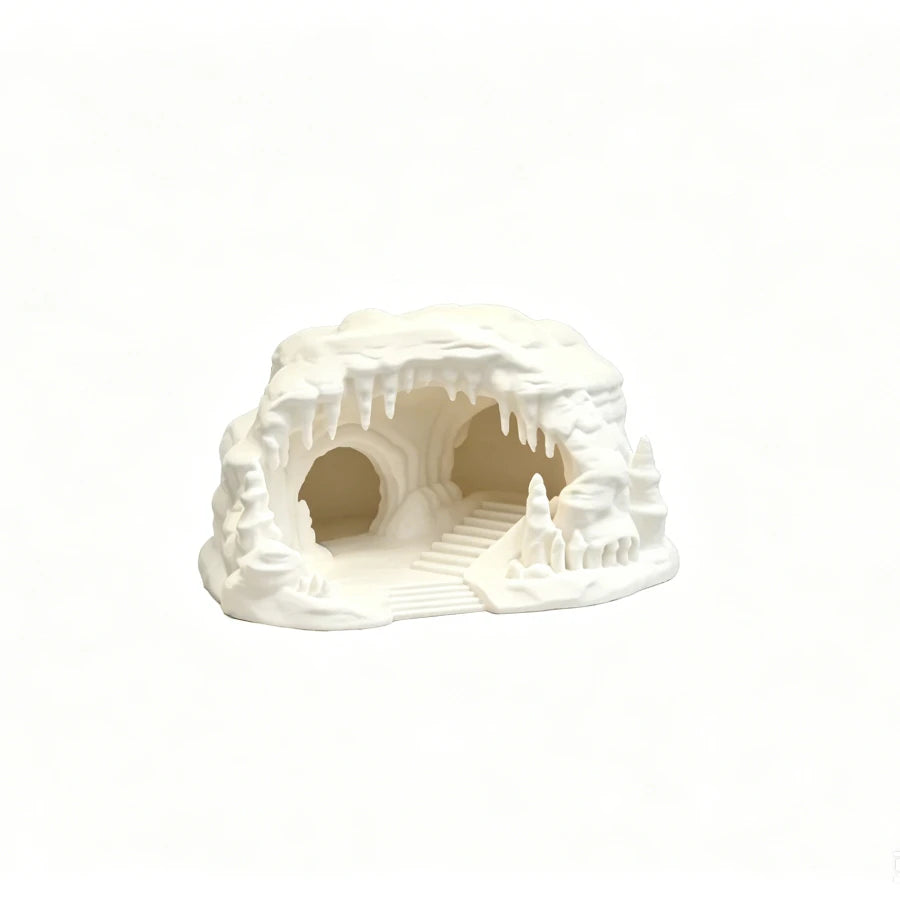 Ice Cave Reptile Hideout Terrarium Decor Gecko Lizard Snake Shelter with Ladder 3D Printed Habitat Ornament for Amphibians Oasis Select