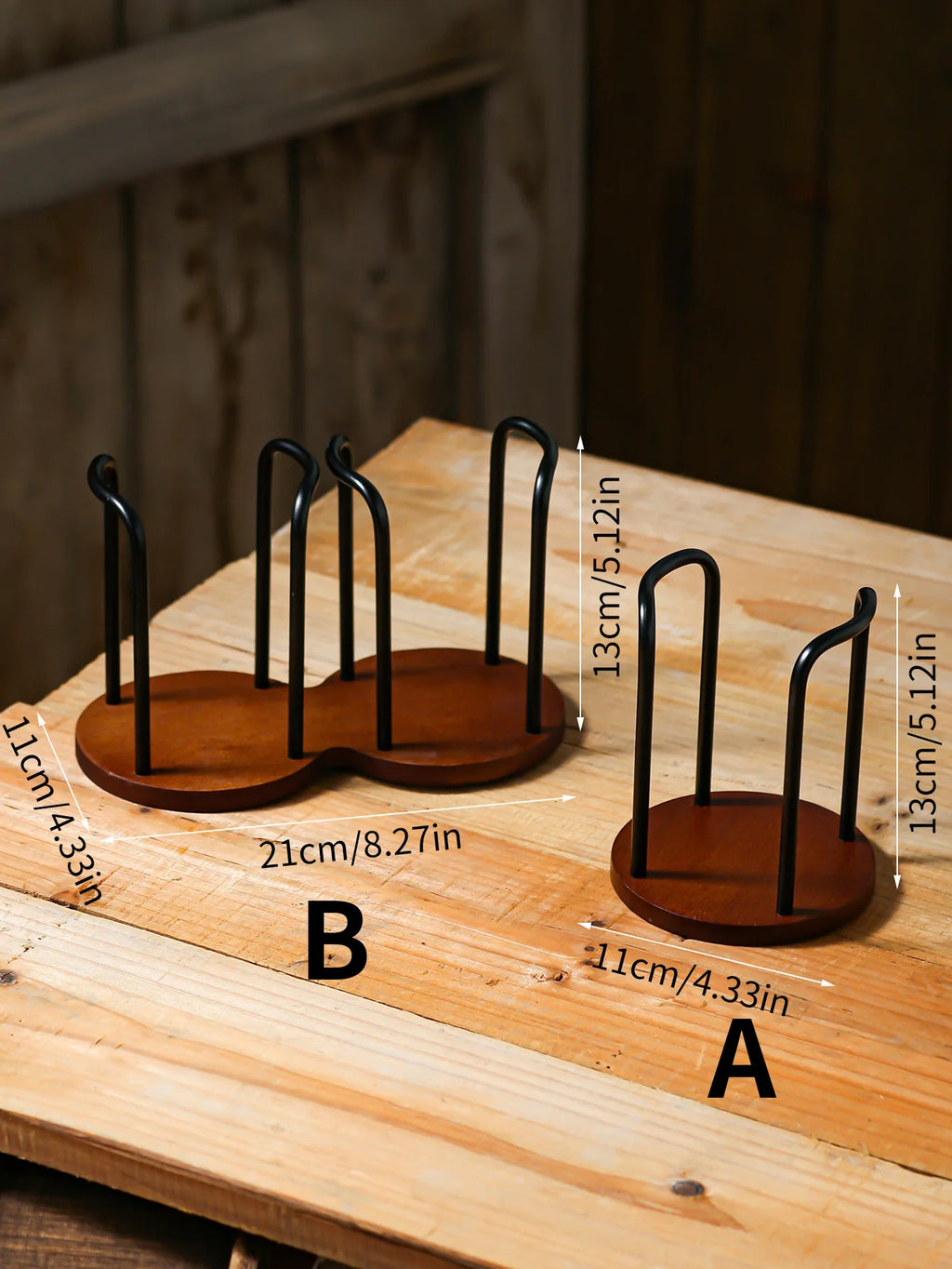 Bamboo & Aluminum Desktop Cup Holder for Coffee & Tea