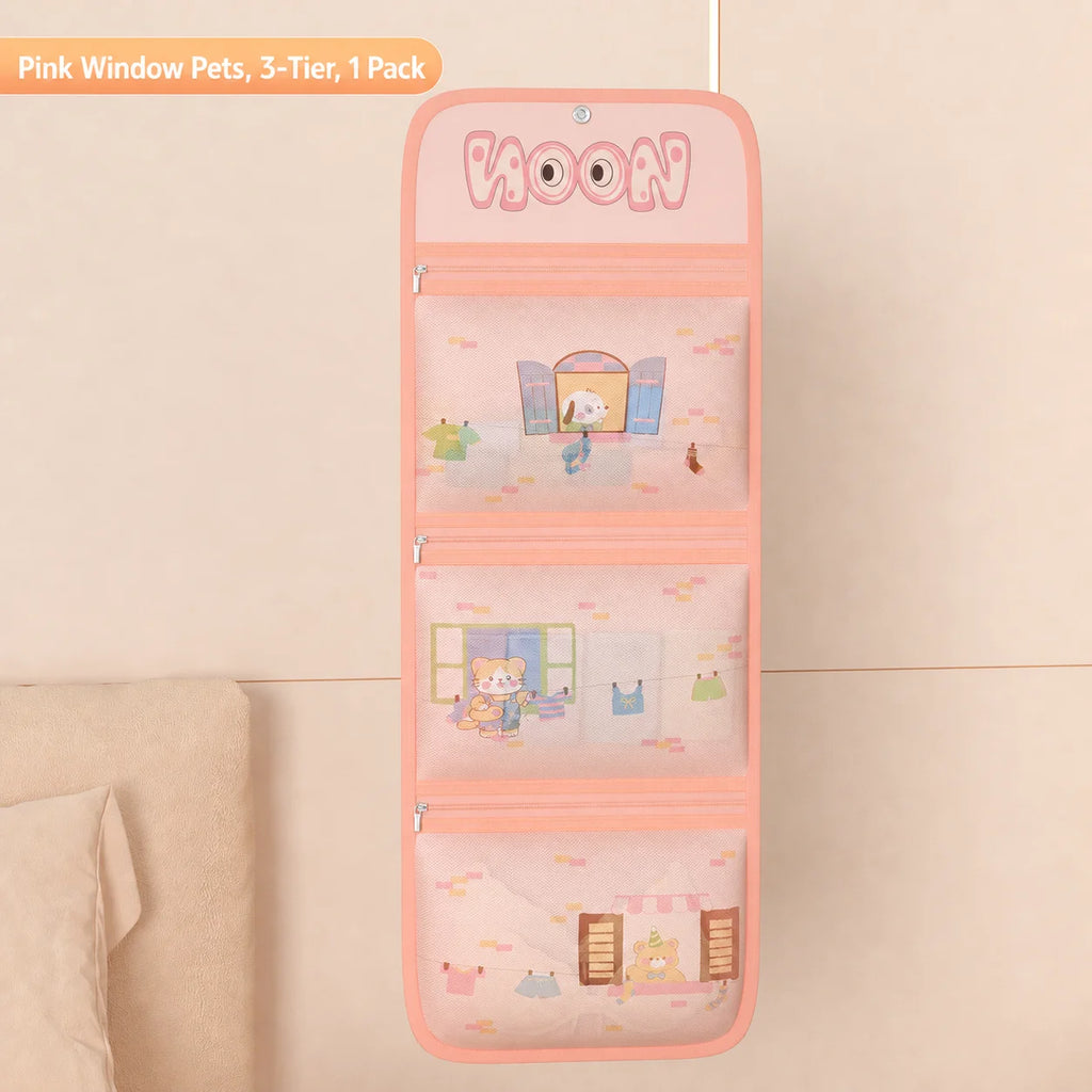 Hanging Mesh Storage Bag – Cartoon Closet Organizer