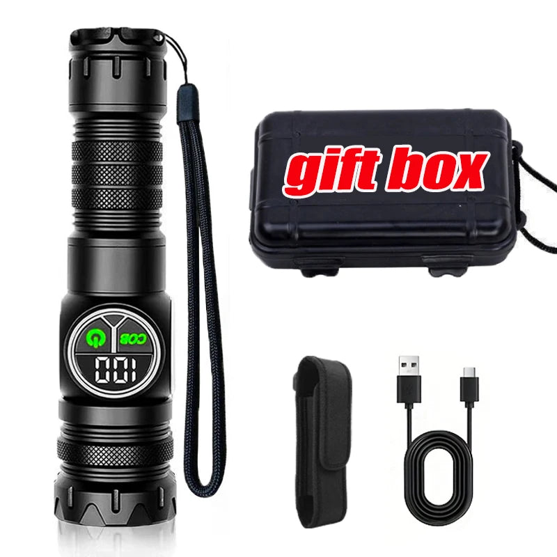 Mikenoon LED Tactical Flashlight | USB Rechargeable, COB Side Light